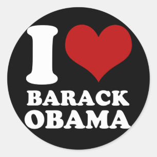 Ik hart Barack Obama Ronde Sticker
