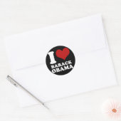Ik hart Barack Obama Ronde Sticker (Envelop)