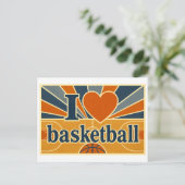 "Ik [Hart] Basketbal" Briefkaart (Staand voorkant)