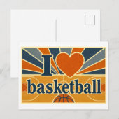 "Ik [Hart] Basketbal" Briefkaart (Voorkant / Achterkant)
