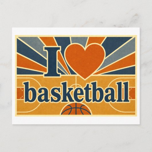 "Ik [Hart] Basketbal" Briefkaart (Voorkant)