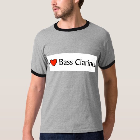 Ik hart Bass Clarinet T-shirt (Voorkant)