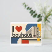 "Ik [Hart] Bauhaus" Briefkaart (Staand voorkant)