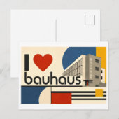 "Ik [Hart] Bauhaus" Briefkaart (Voorkant / Achterkant)