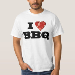 Ik hart BBQ, Steak Heart Shape Funny Grilling T-shirt