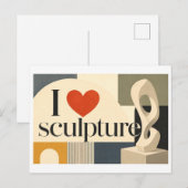 "Ik [Hart] Beeldhouwkunst" Briefkaart (Voorkant / Achterkant)