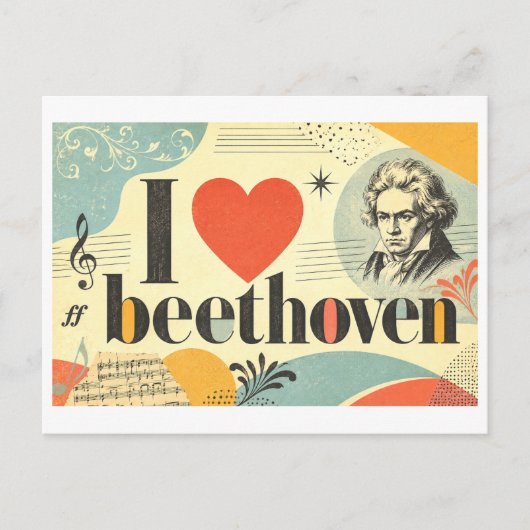 "Ik [Hart] Beethoven" Briefkaart (Voorkant)