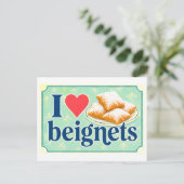 "Ik [Hart] Beignets" Briefkaart (Staand voorkant)