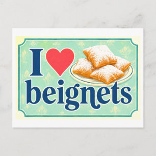 "Ik [Hart] Beignets" Briefkaart
