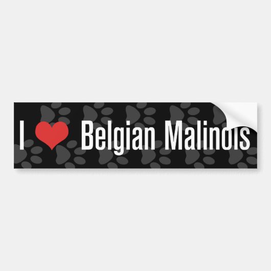 Ik (hart) Belgische Malinois Bumpersticker (Voorkant)
