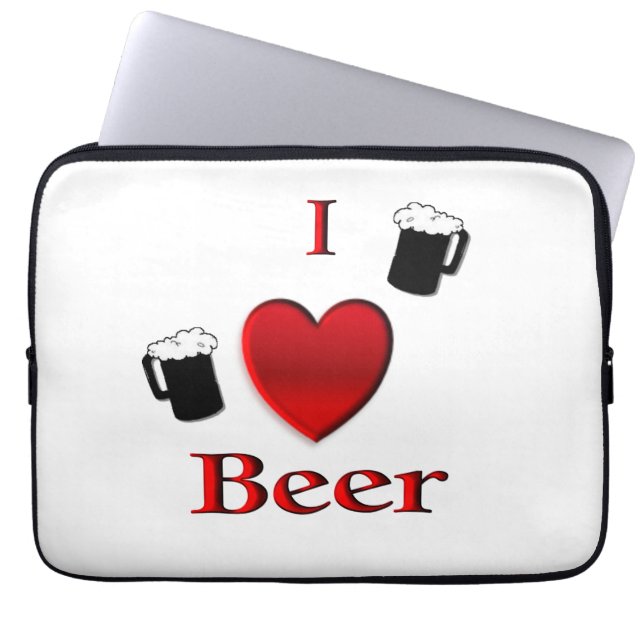 Ik Hart Bier Design Laptop Sleeve (Voorkant)