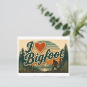 "Ik [Hart] Bigfoot" Briefkaart (Staand voorkant)