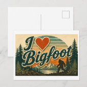 "Ik [Hart] Bigfoot" Briefkaart (Voorkant / Achterkant)