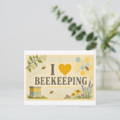 "Ik [Hart] Bijenteelt" Briefkaart (Staand voorkant)