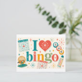 "Ik [Hart] Bingo" Briefkaart (Staand voorkant)