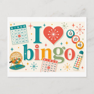 "Ik [Hart] Bingo" Briefkaart