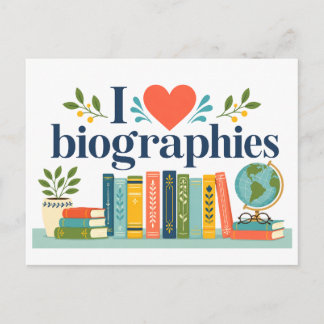 "Ik [Hart] Biografieën" Briefkaart