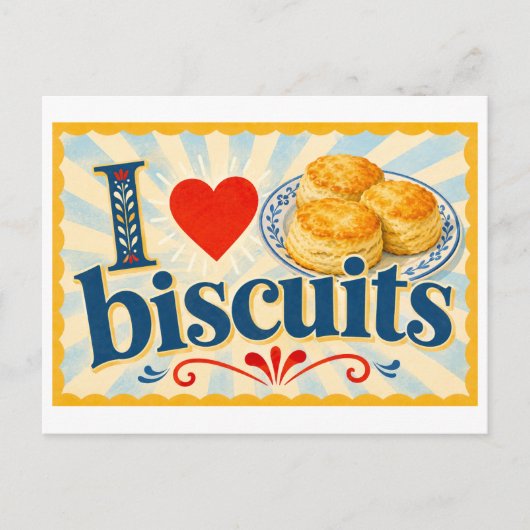 "Ik [Hart] Biscuits" Briefkaart (Voorkant)
