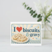 "Ik [Hart] Biscuits & Jus" Briefkaart (Staand voorkant)