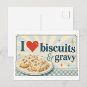 "Ik [Hart] Biscuits & Jus" Briefkaart (Voorkant / Achterkant)