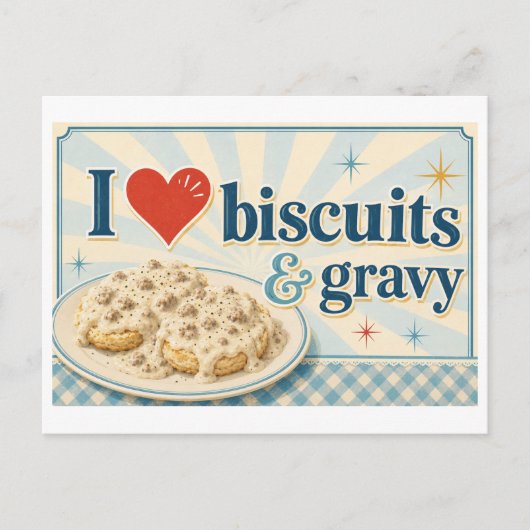 "Ik [Hart] Biscuits & Jus" Briefkaart (Voorkant)