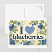 "Ik [Hart] Blauwe Bosbessen" Briefkaart (Voorkant / Achterkant)