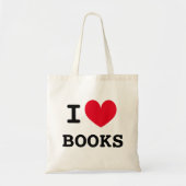 Ik hart boeken canvas tas voor boekenliefhebbers (Voorkant)
