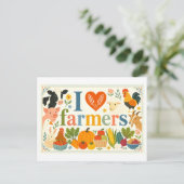 "Ik [Hart] Boeren" Briefkaart (Staand voorkant)