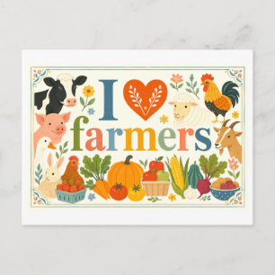 "Ik [Hart] Boeren" Briefkaart