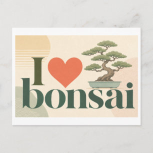 "Ik [Hart] Bonsai" Briefkaart
