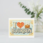 "Ik [Hart] Bourbon" Briefkaart (Staand voorkant)