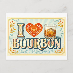 "Ik [Hart] Bourbon" Briefkaart