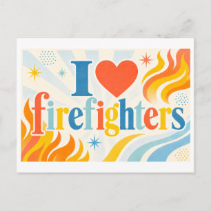 "Ik [Hart] Brandweer" Briefkaart