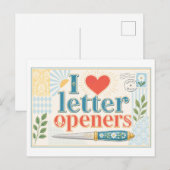"Ik [Hart] Briefopeners" Briefkaart (Voorkant / Achterkant)