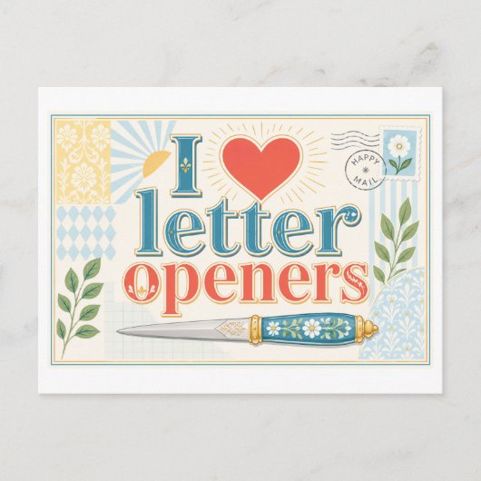 "Ik [Hart] Briefopeners" Briefkaart (Voorkant)