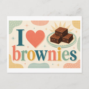"Ik [Hart] Brownies" Briefkaart