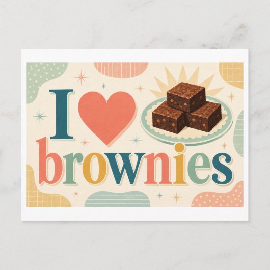 "Ik [Hart] Brownies" Briefkaart (Voorkant)