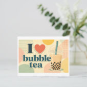 "Ik [Hart] Bubble Tea" Briefkaart (Staand voorkant)