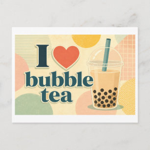 "Ik [Hart] Bubble Tea" Briefkaart