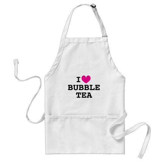 Ik hart Bubble Tea grappige witte keuken schort (Voorkant)