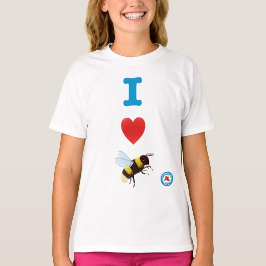 Ik Hart Bumble Bijen Meisjes T-shirt (Voorkant)