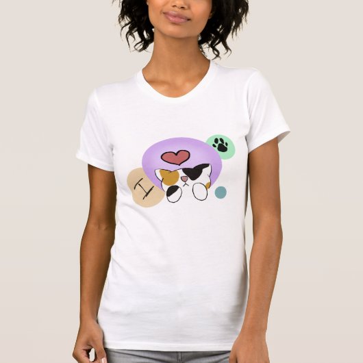 Ik Hart Calcio Kat T-shirt (Voorkant)