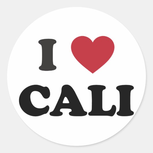 Ik hart Cali Colombia Ronde Sticker (Voorkant)