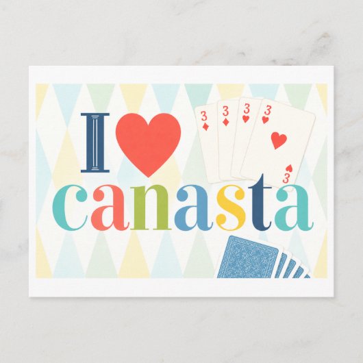 "Ik [Hart] Canasta" Briefkaart (Voorkant)