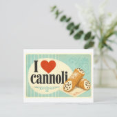 "Ik [Hart] Cannoli" Briefkaart (Staand voorkant)