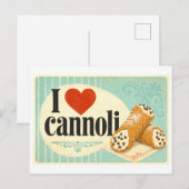 "Ik [Hart] Cannoli" Briefkaart (Voorkant / Achterkant)