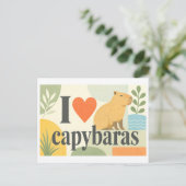 "Ik [Hart] Capibara's" Briefkaart (Staand voorkant)