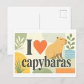 "Ik [Hart] Capibara's" Briefkaart (Voorkant / Achterkant)