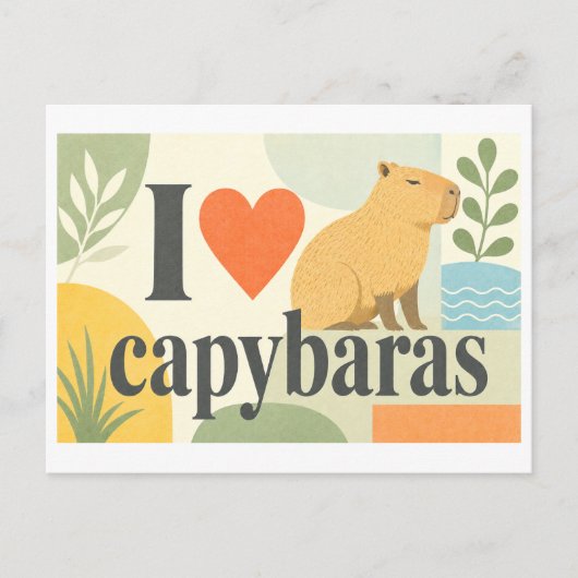 "Ik [Hart] Capibara's" Briefkaart (Voorkant)