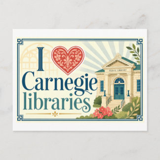 "Ik [Hart] Carnegie-bibliotheken" Briefkaart